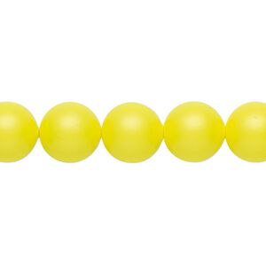 Pearl 25pk neon yellow, Crystal Passions&reg; 10mm round 5810