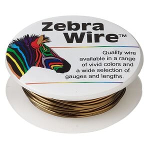 Wire, Zebra Wire&trade;, color-coated copper, antique bronze, round, 18 gauge. Sold per 10-yard spool.