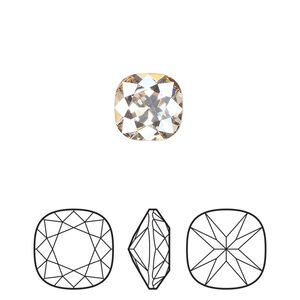 Fancy stone 144pk crystal honey foil back, Preciosa MAXIMA Czech crystal rhinestone 10mm cushion square