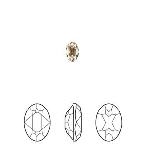 Fancy stone 4pk crystal golden shadow foil back, Crystal Passions&reg; 6x4mm oval 4120