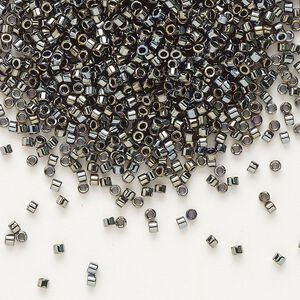 Seed bead, Delica&reg;, glass, pkg/50g, #11 round, opaque metallic iris steel (DB-0026).