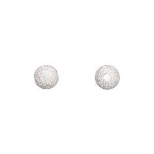 Bead 1pkg2 sterling silver, 7mm stardust round