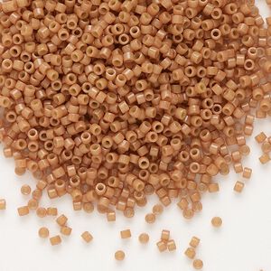 Seed bead, Delica&reg;, glass, pkg/50g, #11 round, Duracoat&reg; opaque outside dyed light maple (DB-2107).