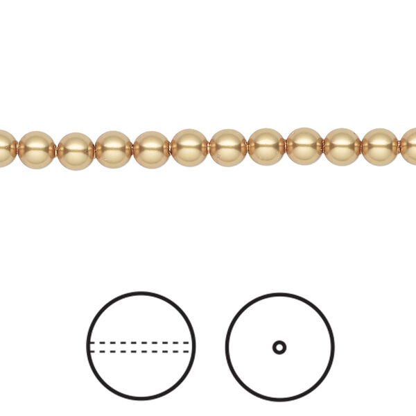 Pearl 1pkg500 royal gold, Swarovski&reg;, 4mm round 5810 image number 0