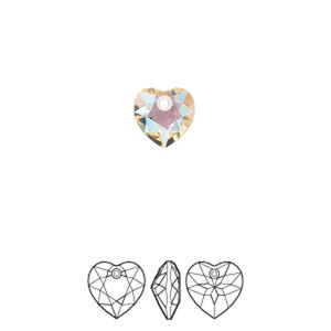 Drop 72pk crystal shimmer, Swarovski&reg; 8mm pendant heart cut 6432