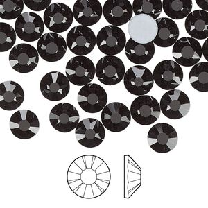 Flat back 288pk jet foil back, Preciosa MAXIMA Czech crystal rhinestone 6.3-6.5mm chaton rose round SS30