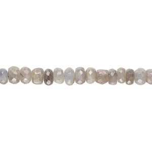 Blue sapphire 1pkg1, hand-cut faceted rondelle bead 14 inch 4x2mm-6x4mm
