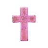 "Magnesite" / resin 1pkg1, top-drilled cross focal pink / brown 60x40mm image number 2