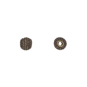 Bead 1pkg10 gold-plated, 6mm textured round, aluminum antique
