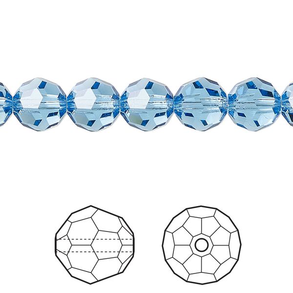 Bead 144pk cool blue, Crystal Passions&reg; Regenerated 8mm round 5000 image number 0