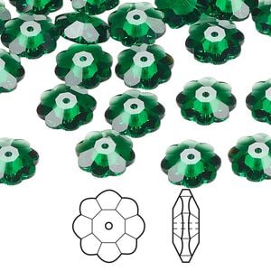 Margarita flower 288pk majestic green, Swarovski&reg; 10mm 3700
