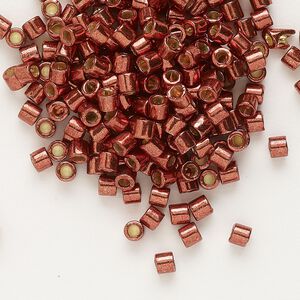 Seed bead, Delica&reg; 1pkg250g glass, #8 round, Duracoat&reg; opaque galvanized dark berry / outside dyed (DBL-1842)