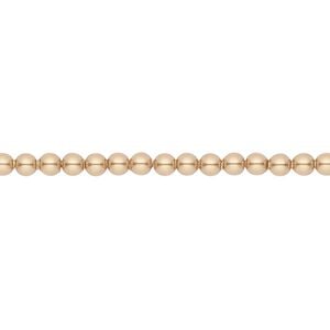 Pearl 1000pk bright gold, Swarovski&reg; 3mm round 5810