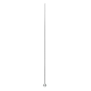 Head pin 1pkg100 stainless steel, 2 inch / 2mm ball tip, 24 gauge