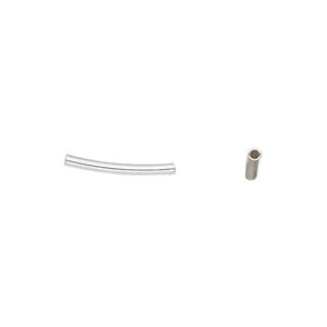 Bead 1pkg10 sterling silver, 15x1.5mm curved tube