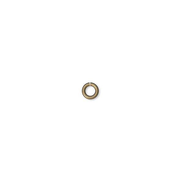Jump ring 1pkg500 gold-plated, 4mm round, 20 gauge / 2.4mm inside diameter / brass / antique image number 0