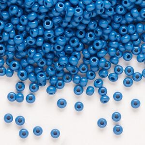 Seed bead, Preciosa Ornela Czech glass, pkg/50g, #8 rocaille, opaque denim blue, (33210).