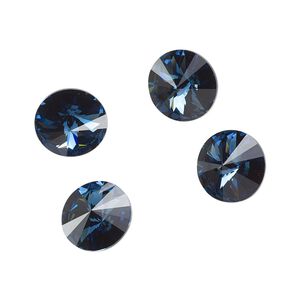 Chaton 4pk Montana foil back, Crystal Passions&reg; 10.54-10.91mm rivoli SS47 1122