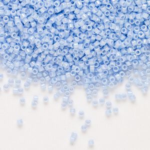 Seed bead, Delica&reg;, glass, pkg/250g, #11 round, opaque rainbow agate blue (DB-1577).