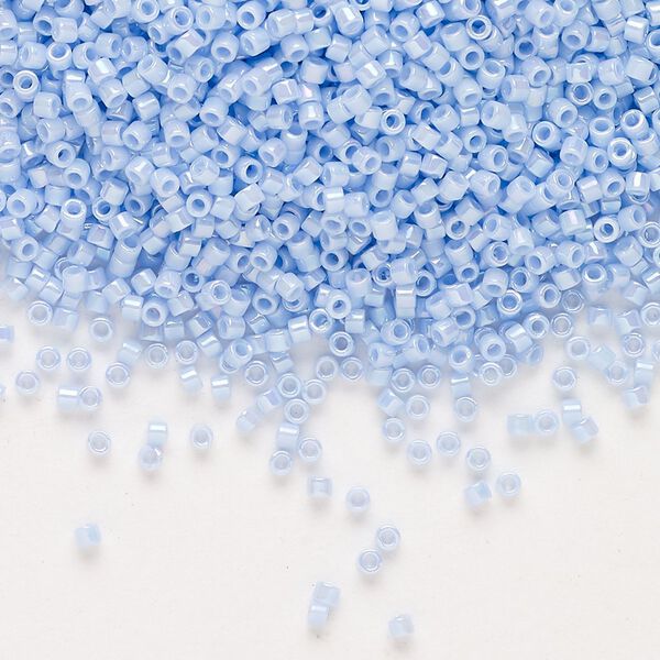 Seed bead, Delica&reg;, glass, pkg/250g, #11 round, opaque rainbow agate blue (DB-1577). image number 0
