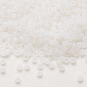 Seed bead, Preciosa Ornela Czech glass, pkg/50g, #8 rocaille, opaque alabaster, (02090).