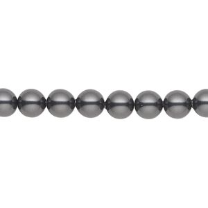 Pearl 50pk black, Crystal Passions&reg; 6mm round 5810