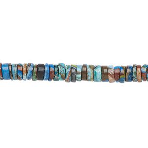 Rainbow calsilica 1pkg1, hand-cut rondelle bead 8 inch 4x1mm-6x3mm