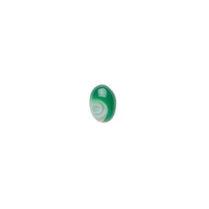 Striped green agate 1pkg10, calibrated oval cab 8x6mm