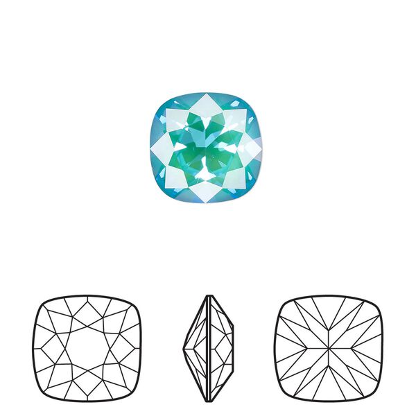 Fancy stone 1pk crystal laguna DeLite, Crystal Passions&reg; 12mm cushion 4470 image number 0