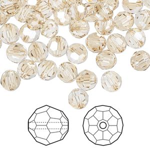 Bead 360pk crystal golden shadow, Swarovski&reg; 6mm round 5000