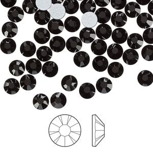 Flat back 144pk jet foil back, Preciosa MAXIMA Czech crystal hotfix rhinestone 4.6-4.8mm chaton rose round SS20
