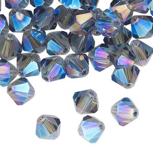 Bead 72pk crystal blue shadow, Celestial Crystal&reg; 8mm bicone