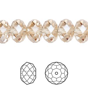 Bead 144pk crystal golden shadow, Swarovski&reg; 12x8mm rondelle 5040