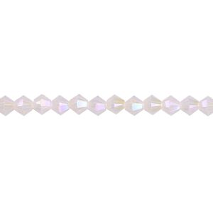 Bead 48pk rose water opal shimmer 2X, Crystal Passions&reg; 4mm bicone 5328