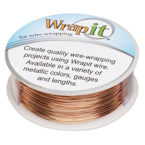 Wire, Wrapit&reg;, bright copper, dead-soft, round, 24 gauge. Sold per 0.25-pound spool, approximately 210 feet. image number 0