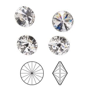 Chaton 8pk crystal foil back, Crystal Passions&reg; 10.54-10.91mm rivoli SS47 1122