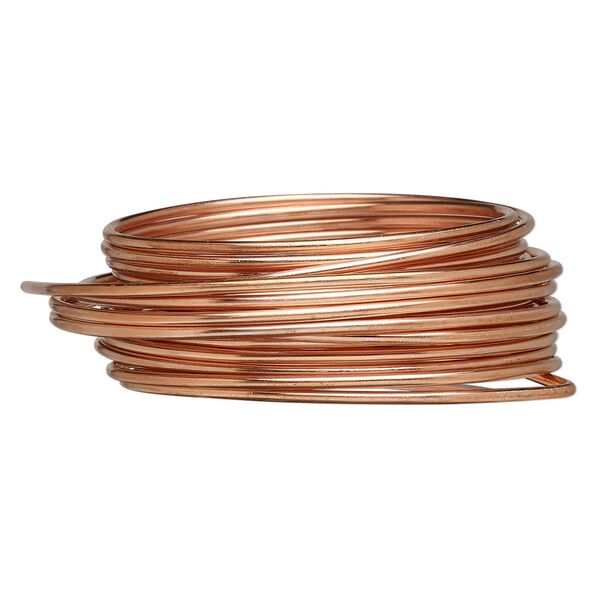 Wire, Wrapit&reg;, bright copper, dead-soft, round, 12 gauge. Sold per 0.25-pound coil, approximately 13 feet. image number 0