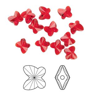 Bead 360pk light Siam, Swarovski&reg; 6x5mm butterfly 5754