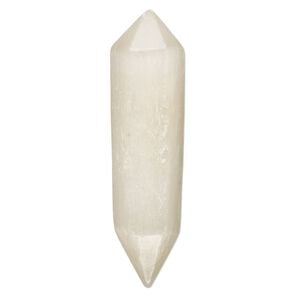 Golden selenite 1pkg1, hand-cut undrilled double terminated point component 39x9mm-42x10mm