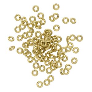 Jump ring 1pkg100 brass, 3mm soldered closed round, 20 gauge / 1.5mm inside diameter