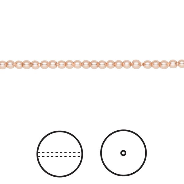Pearl 1000pk rose peach, Swarovski&reg; 2mm round 5810 image number 0