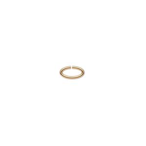 Jump ring 1pkg10 14Kt gold-filled, 7.5x5mm oval, 18 gauge / 6x3.3mm inside diameter