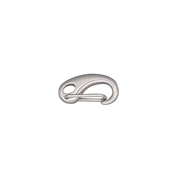 Clasp self-closing hook 1pkg1, 15x8mm, stainless steel 1-strand image number 0