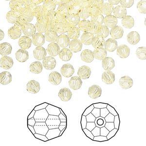 Bead 144pk jonquil, Crystal Passions&reg; 4mm round 5000