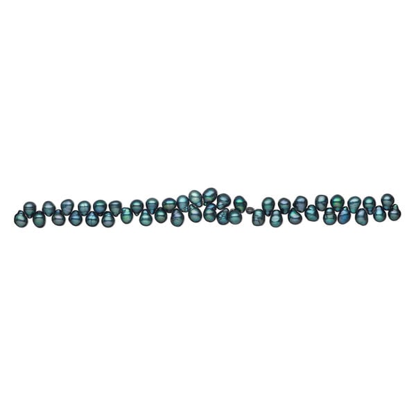 Freshwater pearl 1pkg1, top-drilled rice, 15.5-16 inch spruce 8x7mm-12x8mm cultured image number 1