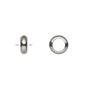 Bead 1pkg100 stainless steel, 6x2mm rondelle