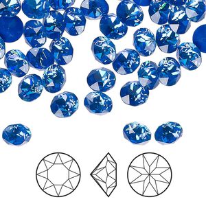 Chaton 144pk crystal royal blue DeLite, Crystal Passions&reg; 6.14-6.32mm round SS29 1088