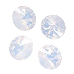 Chaton, pink opal, foil back, 16mm faceted rivoli. Sold per pkg of 4.