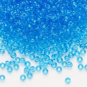 Seed bead, Preciosa Ornela, glass, transparent aquamarine, #8 rocaille. Sold per 500-gram pkg.