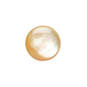 Cabochon, gold lip shell (natural), 18mm calibrated round, Mohs hardness 3-1/2. Sold per pkg of 2.